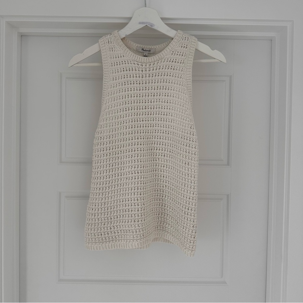 Madewell Cream Crochet Tank Top